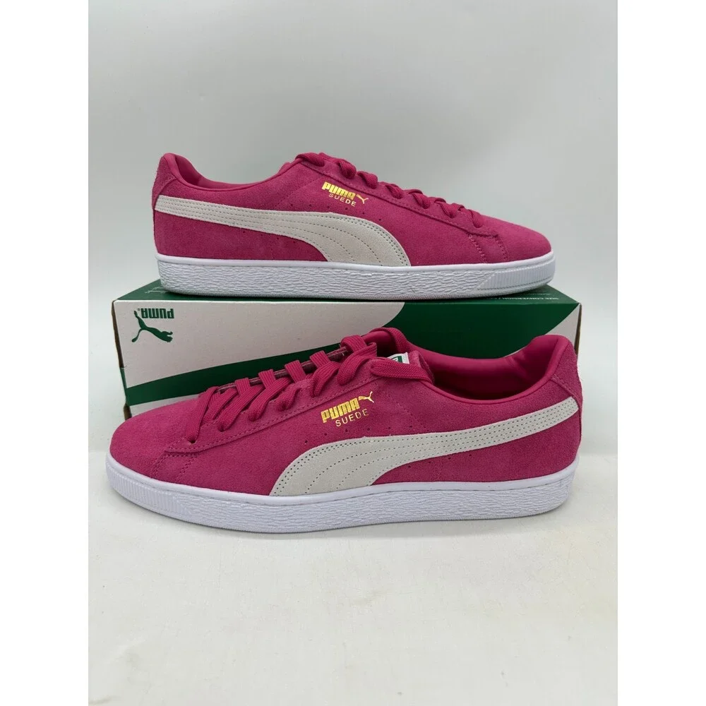 Puma Suede Classic Men's Size 12 Pink White Leather Athletic Shoes 374915 99